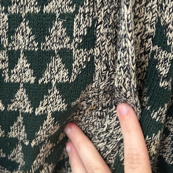 Levi's Wool Blend Diamond Knit Button Up Cardigan Sweater Gray/blue/green Size L - Picture 11 of 14